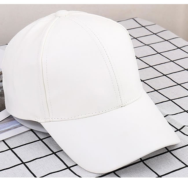 皮質(zhì)棒球帽遮陽帽鴨舌帽硅膠皮革抗污防曬易清洗
